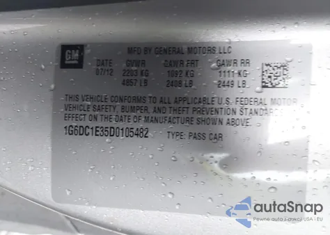 2013 Cadillac Cts Standard z USA, uszkodzony, nr VIN 1G6DC1E35D0105482